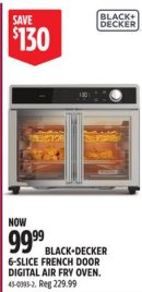 BLACK+DECKER 6-SLICE FRENCH DOOR DIGITAL AIR FRY OVEN