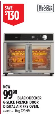 BLACK+DECKER 6-SLICE FRENCH DOOR DIGITAL AIR FRY OVEN