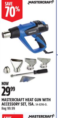 MASTERCRAFT HEAT GUN WITH ACCESSORY SET, 15A