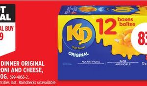 KRAFT DINNER ORIGINAL MACARONI AND CHEESE