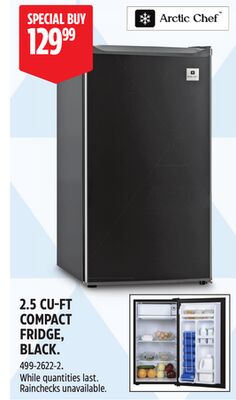 2.5 CU-FT COMPACT FRIDGE, BLACK