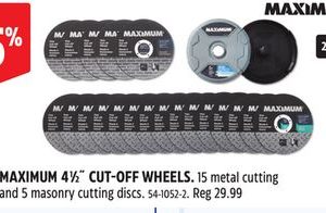 MAXIMUM 41⁄2˝ CUT-OFF WHEELS