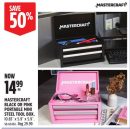 MASTERCRAFT BLACK OR PINK PORTABLE MINI STEEL TOOL BOX