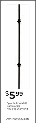 Spindle Iron Matt Bar Double Knuckle Diamond