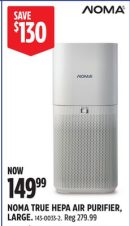 NOMA TRUE HEPA AIR PURIFIER, LARGE