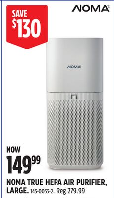 NOMA TRUE HEPA AIR PURIFIER, LARGE