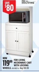 FOR LIVING MICROWAVE CART WITH LOCKING WHEELS