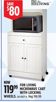 FOR LIVING MICROWAVE CART WITH LOCKING WHEELS