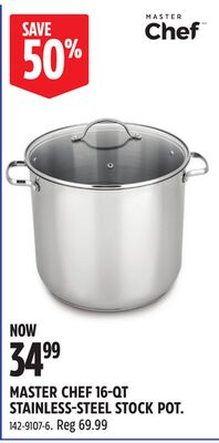 MASTER CHEF 16-QT STAINLESS-STEEL STOCK POT