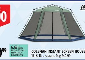 COLEMAN INSTANT SCREEN HOUSE, 15 X 13´