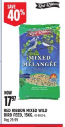 RED RIBBON MIXED WILD BIRD FEED, 15KG.