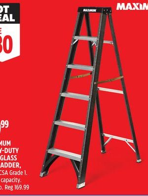 MAXIMUM HEAVY-DUTY FIBREGLASS STEPLADDER