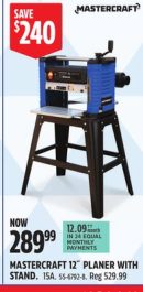 MASTERCRAFT 12˝ PLANER WITH STAND