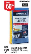 SIMONIZ MICROFIBRE CLOTHS, 25-PK