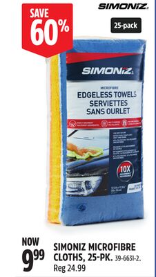 SIMONIZ MICROFIBRE CLOTHS, 25-PK