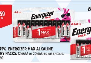 ENERGIZER MAX ALKALINE BATTERY PACKS