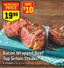 Bacon Wrapped Beef Top Sirloin Steaks