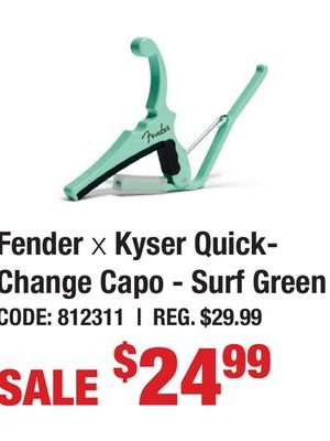 Fender x Kyser Quick- Change Capo - Surf Green