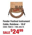 Fender Festival Instrument Cable, Rainbow - 18.6'