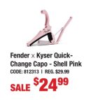 Fender x Kyser Quick- Change Capo - Shell Pink