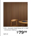 COS - Acoustic Wall Panel 22" X 108" - American Walnut
