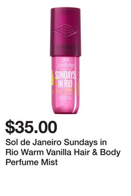 Sol de Janeiro Sundays in Rio Warm Vanilla Hair & Body Perfume Mist