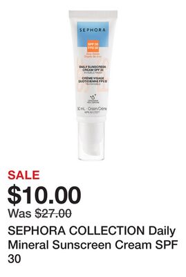 SEPHORA COLLECTION Daily Mineral Sunscreen Cream SPF 30