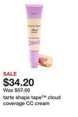 tarte shape tape™ cloud coverage CC cream