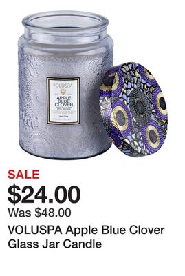 VOLUSPA Apple Blue Clover Glass Jar Candle