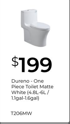 Dureno - One Piece Toilet Matte White