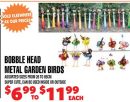 BOBBLE HEAD METAL GARDEN BIRDS
