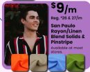 San Paulo Rayon/Linen Blend Solids & Pinstripe