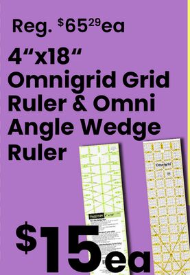4" x 18" Omnigrid Grid Ruler & Omni Angle Wedge Ruler