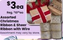 Assorted Christmas Ribbon & Sheer Ribbon with Wire