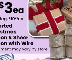 Assorted Christmas Ribbon & Sheer Ribbon with Wire