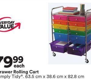 12-Drawer Rolling Cart