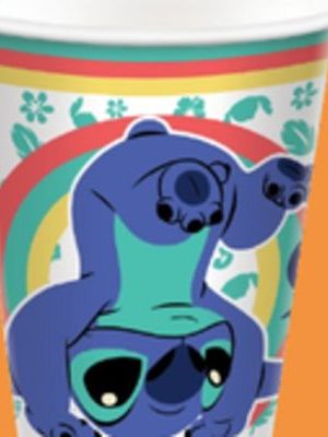 Stitch Paper Disposable Cups, Multi-Colour, 9-oz, 8-pk, for Birthday Party