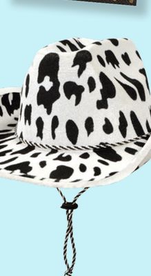 Western Cow Print Cowboy Hat, Wearable Costume Accessory for Birthday/Cowboy/Cowgirl/Western Party