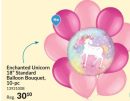 Enchanted Unicorn Balloon Bouquet with Latex Balloons, Light Pink/Bright Pink, 10-pk, Helium Inflation & Ribbon Included for Kids' Birthday