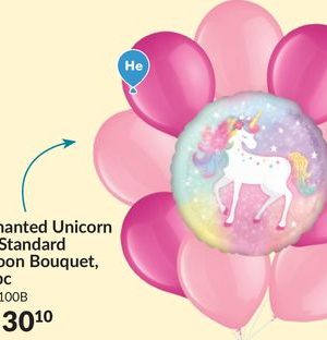 Enchanted Unicorn Balloon Bouquet with Latex Balloons, Light Pink/Bright Pink, 10-pk, Helium Inflation & Ribbon Included for Kids' Birthday