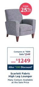 Scarlett Fabric High Leg Lounger