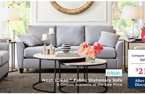 Noah iClean™ Fabric Stationary Sofa
