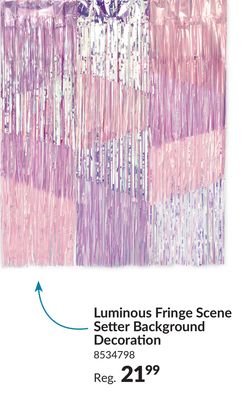 Luminous Plastic Fringe Scene Setter Background Decoration Purple/Silver, 48-in, for Birthday Party