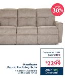 Hawthorn Fabric Reclining Sofa