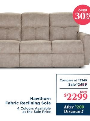 Hawthorn Fabric Reclining Sofa