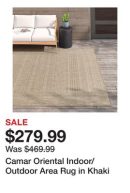 Camar Oriental Indoor/Outdoor Area Rug in Khaki
