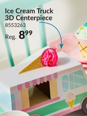 Ice Cream 3D Centerpiece, for Birthday/Party