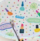 Spa Party Round Paper Disposable Plates, Multi-Colour, 7-in, 8-pk, for Birthday Party