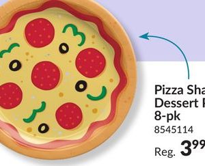 Pizza Shaped Round Disposable Paper Dessert Plates, Multi-Colour, 7-in, 8-pk, for Birthday/Summer/Party