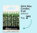Stick Wax Candles, Camouflage, 3-in, 8-pk, for Birthday/Party